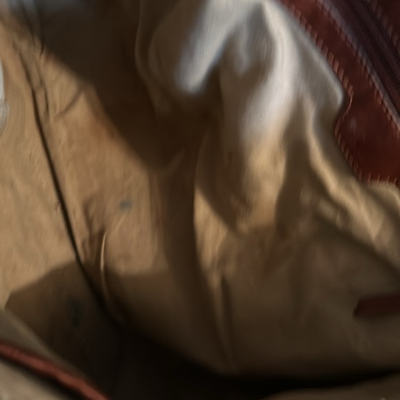 Lucky Brand Vintage Cotton & Linen Blend Tote Bag w Leather straps - Picture 9 of 11